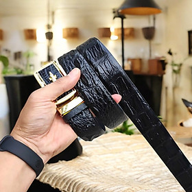 Dây thắt lưng liền Hông cá sấu N25D2 (Mặt vàng)