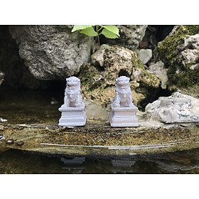 Mua Sư tử đá 1 cặp - Trang trí tiểu cảnh  non bộ  bonsai  thuỷ sinh bán cạn