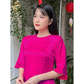 [HCM] Áo dài gấm from rộng trẻ trung AD040 - KHANH LINH STYLE