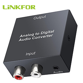 Linkfor Analog sang Digital Audio Converter 2RCA R/L hoặc 3,5 mM Jack Aux sang Toslink SPDIF quang học và đồng trục 48