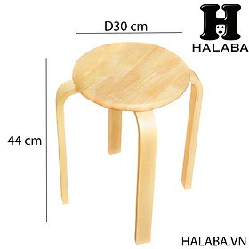Mua Ghế Đôn Gỗ Chân Cong  Kích Thước 30x30x44 cm - Gỗ Cao Su Bền Đẹp Sang Trọng Cho Không Gian Bếp