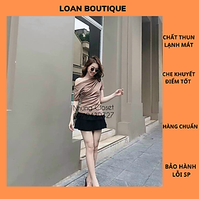 ÁO TRỄ VAI RÚM EO CỘC TAY CHẤT THUN LẠNH MỀM MÁT_LOAN BOUTIQUE