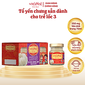 Yến sào cao cấp win'sNest kids 20% tổ yến chưng sẵn dành cho trẻ em (3Lọ/ Lốc) hương vị vani sản phẩm thích hợp cho trẻ em từ 1 tuổi trở lên.