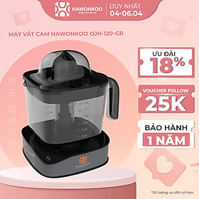 Máy Vắt Cam HAWONKOO OJH-120-GR Ghi Đen 30W 600ML Hàng Chính Hãng Bảo Hành 12 Tháng - Thương Hiệu Hàn Quốc