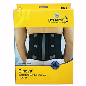 Đai Cố Định Thắt Lưng Cột Sống, Đai thoát vị đĩa đệm Elnova (Màu Đen)