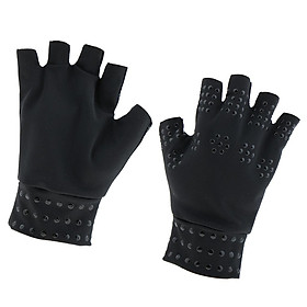 Black Arthritis Gloves Compression Fingerless Gloves Magnetic Anti-Arthritis Therapeutic Fingerless Gloves Hand Pain Heal Joints Relief