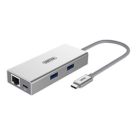 Mua MULTIPORT HUB TYPE-C TO 2 USB 3.0 + LAN UNITEK (Y-9106) - BỘ CHUYỂN USB TYPE-C RA USB 3.0 + LAN - HÀNG CHÍNH HÃNG