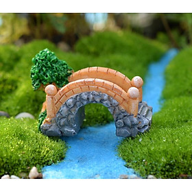 Mô hình cầu đá cổ với cây mọc đầu cầu thích hợp trang trí cảnh cổ trang, tiểu cảnh, DIY