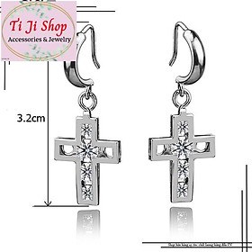 BÔNG TAI NỮ INOX TÒN TEN THÁNH GIÁ ĐẸP GIÁ RẺ - đẹp, không đen