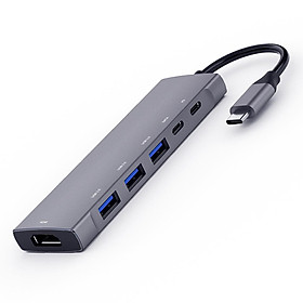 9 trong 1 Đa chức năng Type-C đến 4K HD Hub PD Sạc / Truyền dữ liệu / USB3.0 / Thẻ SD TF / Âm thanh HD / 3,5mm