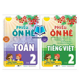 Sách - Combo Phiếu ôn hè Toán và Tiếng Việt Lớp 2 (MG)