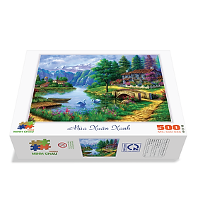 Bộ Tranh Xếp Hình Minh Châu 500 Mảnh – Mùa Xuân Xanh (Kích Thước 40x50cm)