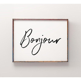 Tranh treo tường | - Typography-Bonjour 118 , tranh canvas giá rẻ