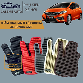 Thảm Trải Sàn, Lót Sàn Ô Tô Cao Su Eudora CloudFoam Thiết Kế Theo Xe Dành Cho Xe HONDA JAZZ, Chống Nước, Không Mùi, Ngăn Bụi Bẩn, Dễ Vệ Sinh - Hàng Chính Hãng