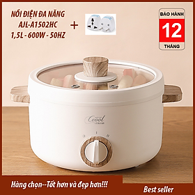 Mua Nồi điện đa năng chống dính OEM nhập khẩu kiểu dáng Hàn Quốc 1 5L AJL-A1502HC tặng ổ cắm 3 chấu