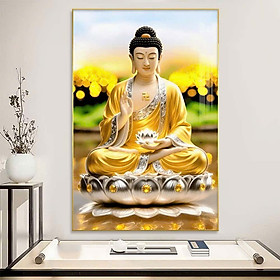 (HCM) Tranh treo tường tráng gương phật giáo 2 trang trí phòng thờ kèm đinh treo chuyên dụng
