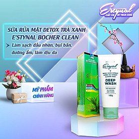 Sữa Rửa Mặt Detox Trà Xanh, E’stynal Bocher Clean, làm sạch dầu nhờn, bụi bẩn, không gây khô da, dưỡng ẩm, làm dịu da