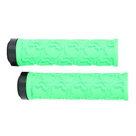 1 Pair Bike Handlebar Grips, Non-Slip Soft Rubber  Handle Grip with Single Lock, for Mountain Road Foldable Bike  BMX with End Caps