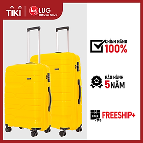 Combo 2 Vali Kéo Lug Lusetti Nolan S20&S24S20&S28S24&S28 LS802 Nhựa PP Chống Bể Vỡ, Khóa TSA An Ninh Quốc Tế - Yellow - 24  28