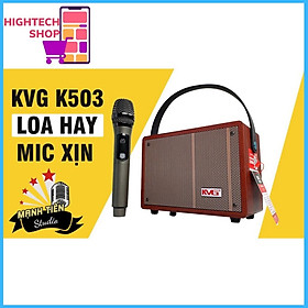 Mua Loa karaoke KVG K5-30 xách tay mini du lịch tiện lợi Tặng kèm 1 micro không dây Đầy đủ kết nối Bluetooth  AUX TF card