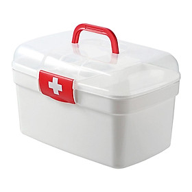 Family First Aid Medical Box Container with Handle Portable for Car Family