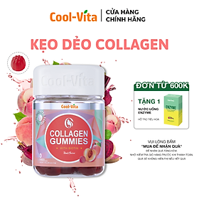 Kẹo Dẻo Collagen Hỗ Trợ Trẻ Hóa Sáng Da - Cải Thiện Sức Khỏe Tóc Móng Vị Đào Kết Hợp Biotin, Vitamin C & Vitamin E Coolvita (60 viên x 3g)/hộp