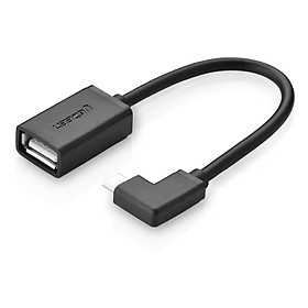 Cáp chuyển đổi Micro usb 2.0 sang usb OTG cao cấp bẻ góc 90 độ màu đen UGREEN USB10379Us119 Hàng chính hãng