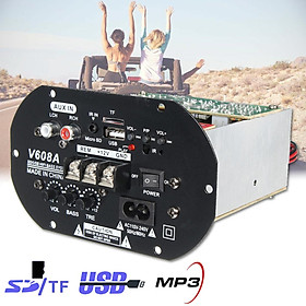80W Car Auto Subwoofer High Power HiFi Amplifier Board USB Support TF AUX Audio Remote Controls