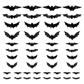 Wall Decals Black Scary Bats Indoor Outdoor Halloween 3D Bats Decoration