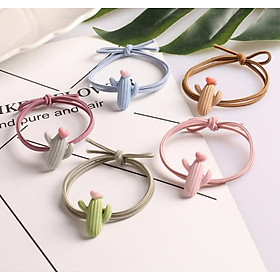 Dây thun cột buộc tóc hình xương rồng - Combo 5sp (ngẫu nhiên)