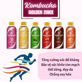 6 chai Kombucha Golden Zuice MIX 2 vị chai 350 ML