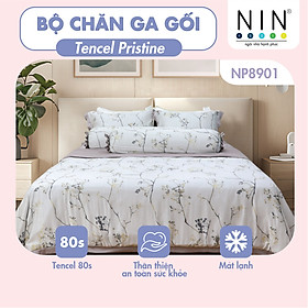 Mua  LỤA TENCEL SIÊU MÁT LẠNH  Bộ 6 món chăn ga gối Tencel Pristine NP8901 KÈM MỀN nhiều size 100% tencel 80s chính hãng 1m6x2m  1m8x2m  2mx2m2