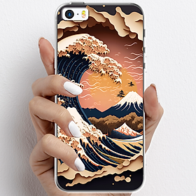 Ốp lưng cho iPhone 5, iPhone SE 2016 nhựa TPU mẫu Sóng biển