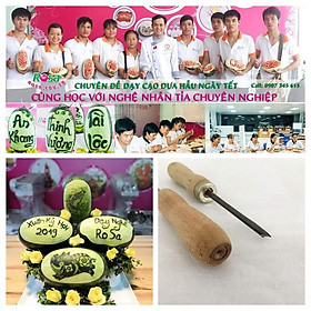 Mua Combo 3 Dao Sủi  Khắc Tỉa trên Dưa Hấu Chuyên Dụng Cán Gỗ 17 Cm