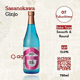 Chai Rượu Sake Nhật Bản Sasanokawa Ginjo 720ml