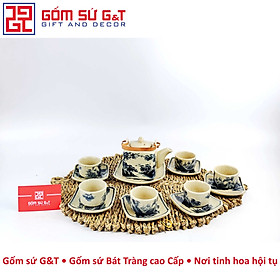 Bộ trà vuông sơn thủy men rạn Gốm Sứ G&T