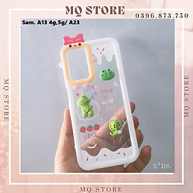 Ốp lưng cho Samsung A13 4G TPU dẻo viền vuông camera nơ gắn thú nỗi đáng yêu ( hàng chính hãng) 25.000