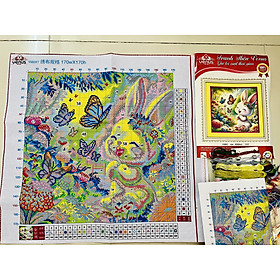 Mua Tranh thêu kín Thỏ dưới tán cây vs8092  kích thước 50 x 50 cm