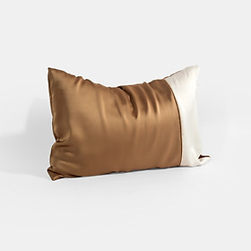 Mua Vỏ Gối Nằm Gòn Bedding Lụa Satin Premium Cao Cấp Phối 2 Màu Trơn 50x70 cm