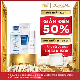 Bộ sản phẩm làm sạch và dưỡng da căng mướt L'Oreal Paris