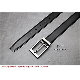 Thắt Lưng Nam Da bò 2 lớp, dây lưng công sở cao cấp BH 2 năm Full box - Khóa kim 002