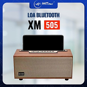 Hình ảnh Loa Bluetooth Hộp Gỗ XM505, Thiết Kế Cổ Điển Sang Trọng, Có Giá Để Điện Thoại, Âm Thanh Hay Tính Năng Đa Dạng hàng chính hãng