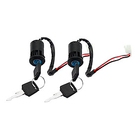 2x 2 Wire Ignition Key Switch On/Off for Motorcycle ATV Gokart Folding Bicycle