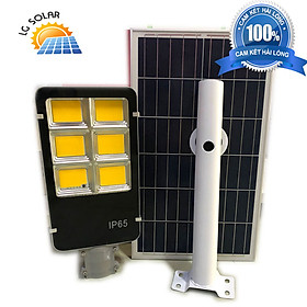 Đèn đường năng lượng mặt trời 300W Vỏ Nhôm Sáng Nguyên Đêm Ánh Sáng Vàng