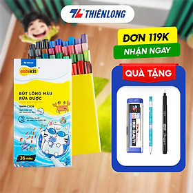 Bút lông màu Fiber Pen 36 màu Thiên Long Colokit rửa được tiêu chuẩn Châu Âu an toàn sử dụng tô màu, vẽ tranh SWM-C006
