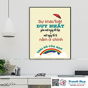 Tranh động lực trang trí phòng làm việc - Sự khác biệt duy nhất giữa một ngày tốt đẹp và một ngày tồi tệ nằm ở chính thái độ của bạn - DL369