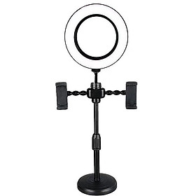 Mua Đèn led livestream để bàn mini tích hợp 2 giá đỡ điện thoại kiểu chữ T
