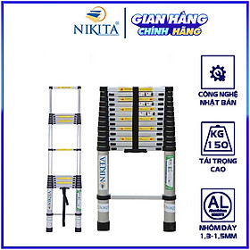 Mua Thang nhôm rút gọn  an toàn  tiện dụng  đa năng - Nhôm 6063 không rỉ - Chính hãng NIKITA