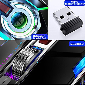  Chuột Chơi Game Không Dây Pin Sạc 2.4G Im Lặng 1600DPI Thiết RGB LED Backlit USB Thu Chuột Game Thủ Cho Máy Tính/Laptop