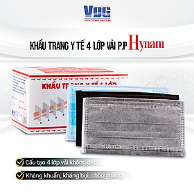 Khẩu trang y tế 4 lớp vải không dệt Hynam - 50 cái hộp - Màu xám